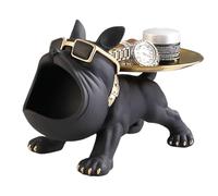 Clés Bol de Rangement | Résine Bureau Table Bouledogue Français Bouledogue Clés Stockage Sculpture - Clés Organisateurs Figurines Décor pour la Maison