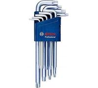 Clés mâles Torx Bosch Professional, Jeu de 9 pièces, Acier S2 trempé, Long bras pour effet de levier, Coffret de rangement
