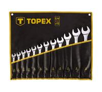 TOPEX Jeu de clés mixtes 13-32 mm - 12 pièces - Chrome-Vanadium