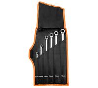 Clés mixtes à cliquet, longues, lot de 6, 8 - 19 mm, étui souple