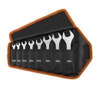 Neo Tools Jeu de 8 clés à fourches slim 09-860, 5,5 x 27 mm, extra-fines, étui en tissu