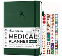 Clever Fox Agenda médical 12 mois - Carnet de santé - Journal de santé - Journal de bien-être et carnet de bord pour suivre la santé - Journal médical - 12 mois, non daté, 17,8 x 27,7 cm (vert forêt)