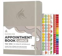 Clever Fox Carnet de rendez-vous - Planificateur horaire avec incréments de 15 minutes - Planificateur de boîte à temps pour le travail quotidien et les tâches à faire - Planifications hebdomadaires