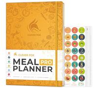 Clever Fox Meal Planner Pro - Journal hebdomadaire de préparation des repas et de nutrition avec liste d'épicerie et suivi de perte de poids - Carnet de régime et de remise en forme (jaune ambre)
