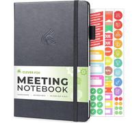 Clever Fox - Meeting Planner A5 (14,7 x 21,4 cm) - Noir - 60 Pages