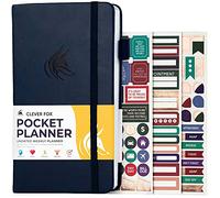 Clever Fox Planificateur de poche hebdomadaire, mensuel et calendrier pour une productivité accrue, mini planificateur parfait pour le sac à main, dimensions : 10 x 17,5 cm, non daté, commence à tout