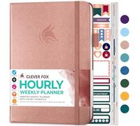 Clever Fox Planificateur - Planificateur de vie hebdomadaire et mensuel non daté avec fentes horaires, carnet de rendez-vous et organiseur quotidien, A5 (or rose)
