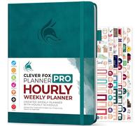 Clever Fox Planner Pro Planificateur de vie hebdomadaire et mensuel non daté avec créneaux horaires, carnet de rendez-vous et organiseur quotidien, A4 (bleu sarcelle foncé)