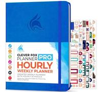 Clever Fox Planner Pro Planificateur de vie hebdomadaire et mensuel non daté avec créneaux horaires, carnet de rendez-vous et organiseur quotidien, A4 (bleu)