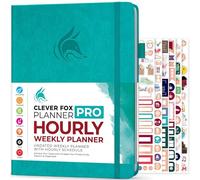 Clever Fox Planner Pro Planificateur de vie hebdomadaire et mensuel non daté avec créneaux horaires, carnet de rendez-vous et organiseur quotidien, A4 (turquoise)