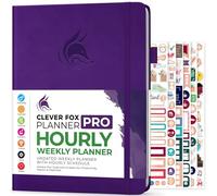 Clever Fox Planner Pro Planificateur de vie hebdomadaire et mensuel non daté avec créneaux horaires, carnet de rendez-vous et organiseur quotidien, A4 (violet)