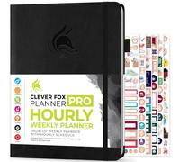 Clever Fox Planner Pro Planificateur de vie hebdomadaire et mensuel non daté avec créneaux horaires, carnet de rendez-vous et organiseur quotidien, A4 (noir)