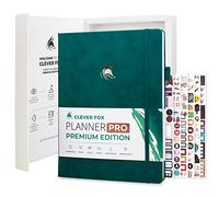 Clever Fox Planner Pro Premium - Luxueux planificateur hebdomadaire et mensuel avec organisateur de budget pour la productivité et les objectifs, non daté, A4 (bleu sarcelle)