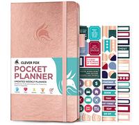 Clever Fox Pocket Weekly Mini planificateur d'objectifs mensuels non datés pour sac à main, 10 x 17,5 cm (or rose)