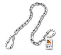 Clever Leon Chaîne de Fixation pour Hamac Fauteuil Suspendu et Balançoire avec 2 Mousquetons de Sécurité Acier Galvanisé Haute Résistance Jusqu à 320 kg Suspension pour Jardin et Intérieur 140 cm