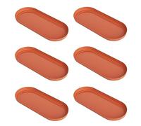 Clever Pots 6x Soucoupe 52.4cm Pour Jardiniere Plastique 60cm, Plateau pour Bac a Fleurs Rectangulaire, Jardinières Extérieures et Interieures pour Fleurs & Plantes, Balcon, Serre, Jardin - Terracotta