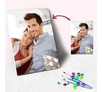 CleverFine Peinture Personnalisée par Numéros pour Adultes Kits, Bricolage Portraits Votre Propre Photo (Boîte combo, 50 * 50CM)