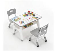 Clevich Ensemble de chaises pour enfant - Salon de jardin avec 2 chaises réglables en hauteur - Table de peinture pour enfants avec plateau à peindre et espace de rangement - Table de jeu