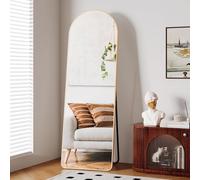 Clevich Grand Miroir sur Pied 160x50 cm Doré, Miroir Mural en Arche HD