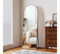 Clevich Grand Miroir sur Pied avec Cadre en Aluminium, 150 x 50 cm, Miroir Mural Arche Posable ou Suspendu pour Chambre, Salon, Noir