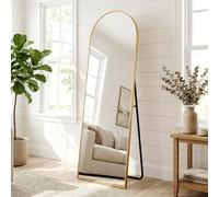 Clevich Grand Miroir sur Pied Doré 162x50 cm, Miroir Mural en Arche HD