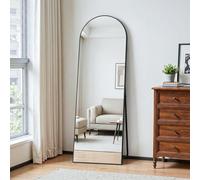 Clevich Grand Miroir sur Pied Noir 162x50 cm, Miroir Mural en Arche HD