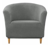 CLGTY Housse de Fauteuil Cabriolet Extensible 1 Place-Gris foncé | Revêtement de Chaise Chesterfield à Carreaux, Protection Antidérapante et Lavable pour Salon Bar