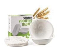 Clheatky Lot de 2 Bannetons Ronds en Cellulose pour Pain au Levain, Gärkörbe pour Pains Artisanaux