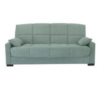 Generique Clic-clac 3 places MEGAN 14 - Tissu Soro vert amande - accoudoirs - Couchage 130x190cm