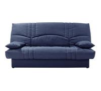 Clic clac 3 places THELMA - Tissu Soro bleu foncé - Couchage 125x190 cm - L190 x P92 x H96 cm