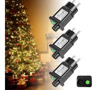 Clignoteur pour Guirlande 31V 6W Transformateur,Guirlande Lumineuse avec Fonction Minuterie,Étanche IP44 Adaptateur Pilote Basse Tension Clignoteur pour Éclairage de Noël,Sapin Lumineuse (3 pièce)