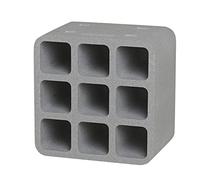 CLIMAPOR Casier à Bouteilles Cube - polystyrène - Gris - 38 x 38 x 26 cm - 9 Bouteilles - Max. Ø 9 cm - 4 pièces