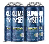 CLIMASET - 4 X Gaz de Recharge pour Climatisation R134a - Kit de Recharge de Gaz pour Climatisation Automobile