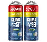 ClimaSet Recharge clim 3en1 R1234yf - 2x235 g - Climatisation - Climatiseur voiture - Recharge climatisation voiture - Gaz 3en1 R1234yf - cartouche gaz - ECO - Recharge pour climatisation