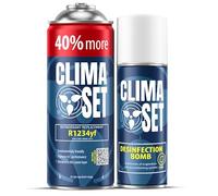 ClimaSet - Recharge de climatisation R 1234yf XL, nettoyant pour climatisation - Kit de Recharge de Gaz pour Climatisation pour Automobile - 235 g