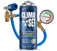 ClimaSet Remplacement du gaz refrigerant R134a 1x170 g pour Climatisation manometre clim, Climatiseur - flexible climatisation - Recharge climatisation voiture - Gaz R134a - cartouche gaz - ECO