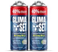 ClimaSet Sostitutiva del gas R134a - Gas aria condizionata auto - kit ricarica clima auto - refrigerante R134a - 2 x 235 g. bombolette - ricarica aria condizionata auto - ECO