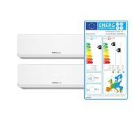 Climatisation Digiquest Dual Inverter V5 9000 + 9000 Wi-Fi R32 efficacité énergétique Refroidissement Chauffage I Feel 3D Flux d'air Turbo Nuit SEER 6,2 SCOP 5,1 CLIMA00065