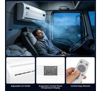 Climatiseur d'appoint pour camion - Unité de climatisation 10 000 BTU - Silencieux - Refroidissement rapide - Pour camions, camping-cars et tracteurs - Réfrigérant R134a - 12 V