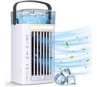 Climatiseur de portable pour 3 vitesses de vent, 4 en 1 refroidisseur évaporatif, Alimenté par Type-c, refroidisseur d'Air Blanc
