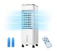 Climatiseur Évaporatif Mobile, Rafraîchisseur d'Air Silencieux 4 en 1, humidifier, Ionisé et Ventilateur, 3 Vitesses, 3 Modes, Réservoir 6L/12L, Minuterie 7.5 h, Télécommande(6L white)