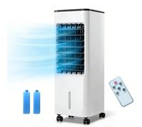 Climatiseur Évaporatif Mobile, Rafraîchisseur d'Air Silencieux 4 en 1, humidifier, Ionisé et Ventilateur, 3 Vitesses, 3 Modes, Réservoir 6L/12L, Minuterie 7.5 h, Télécommande(6L black)