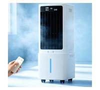 Climatiseur évaporatif portable, réservoir d'eau amovible de 12 L, 3 vitesses de ventilateur, oscillation à 90° et minuterie de 0 à 12 heures, idéal for le camping, la cuisine, la chambre à coucher