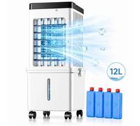 Climatiseur évaporatif portable ventilateur 12L avec télécommande 3 vitesses 3 modes 4 blocs réfrigérants prise EU 220-240V