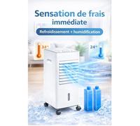 Climatiseur évaporatif - Rafraîchisseur d'air portable 5L - Sans compresseur - 65W - 3 vitesses