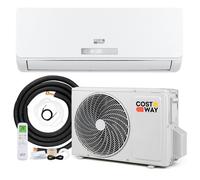 Climatiseur Fixe Mono-Split 12000BTU 3,4 kW Wifi R32 COSTWAY-16-32°C-Pompe à Chaleur--Kit 4M de Liaison Complet-Minuterie 24H