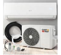 Climatiseur Fixe Mono-Split 9000BTU 2,6 kW R32 COSTWAY-16-31°C-Pompe à Chaleur-22㎡-Kit 4M de Liaison Complet-Minuterie 24H