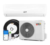 Climatiseur Fixe Mono-Split Wifi 24000BTU 7,2 kW R32 COSTWAY-Pompe à Chaleur--110㎡-Kit 4M de Liaison Complet-Minuterie 24H