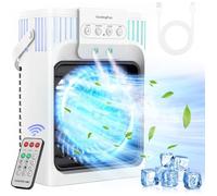 Climatiseur Mobile 1200Ml Avec Télécommande,Refroidisseur D'Air 5 En 1,Climatiseur Portable Avec 3 Vitesses,Veilleuse 7 Couleurs