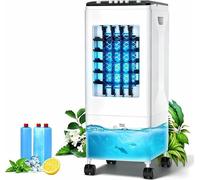 Climatiseur mobile 3-en-1, refroidisseur d'air, réservoir d'eau de 6 litres, 3 blocs réfrigérants, 60W, faible consommation d'énergie, 35dB, oscillation à 60°, 3 vitesses, humidificateur, ventilateur,